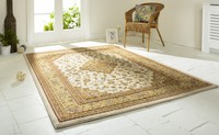 Ottoman Temple Rugs Traditional Carved Wilton Rug In Cream / Beige 160x230cm Ottoman Temple Rugs Traditional Carved Wilton Rug In Cream / Beige 160x230cm
