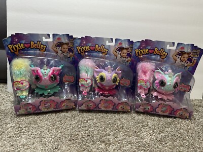 3 Pixie Belles - Layla, Rosie, Aurora - Interactive Electronic Pets with Bonus