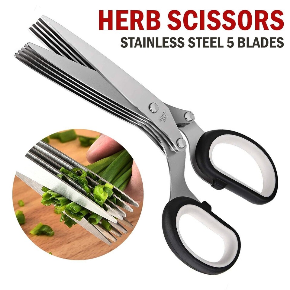 Herb Scissors Set with 5 Blades and Cover Multipurpose Kitchen