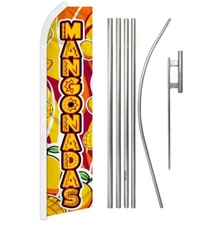 "MANGONADAS" Advertising Super Flag & Pole Kit chamoyada frozen mango beverage