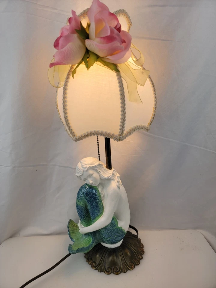Lámpara de mesa 19" de alto Ocean/nautica/sea sirena sentada en carcasa Foto 2 de 4