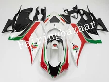 Fit for 2007-11 Ducati 848/1098/1198 White Red Green ABS Injection Fairing Kit