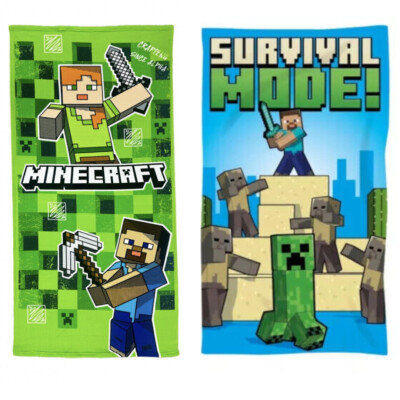 Minecraft Badetuch Duschtuch Strandtuch schnelltrocknend Maße: 70 x 140 cm