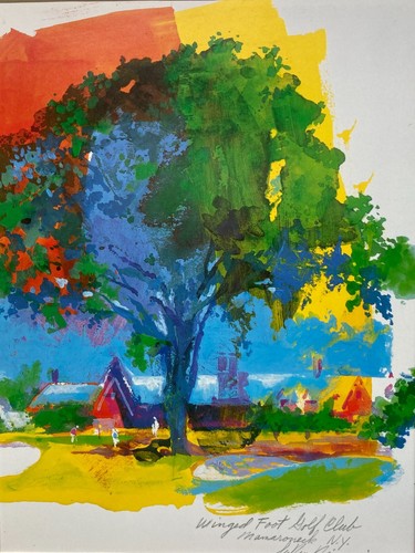 LeRoy Neiman "Winged Foot Golf Club, NY " Custom Framed Art Golf Courses - Picture 2 of 3