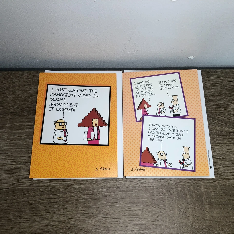 Lote de tarjetas de felicitación vintage Dilbert feliz cumpleaños 1990 sin usar con juego de sobres 2 Foto 4 de 4