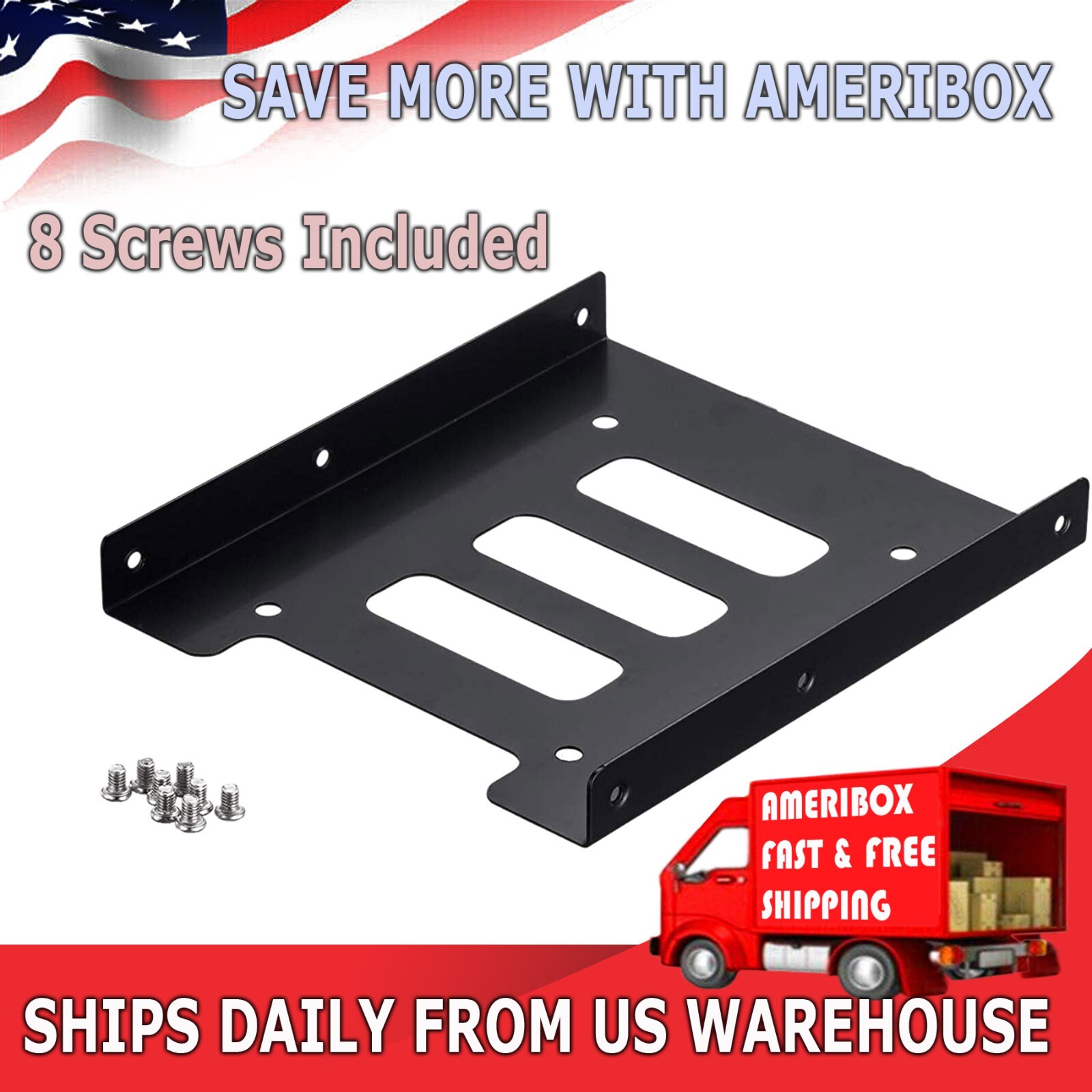 5-Pack 2.5" To 3.5" Hard Drive/SSD Mounting Bracket Adapters - Metal Bay Converter Trays