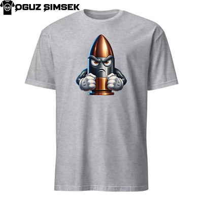 Angry Bullet Unisex T-Shirt: Unique Short Sleeve Tee for Statement Makers