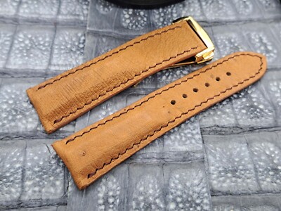 24mm/20mm Ostrich Leather Watch Band  Exotic leather Minimalist Design