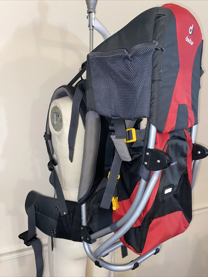 Deuter Kid Comfort 1 Child Carrier Framed Hiking Backpack Red & Gray - Image 3 of 4