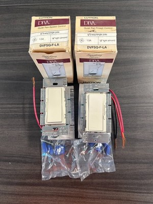 Lutron Diva 3-Speed Fan Control, Single-Pole/3-Way, DVFSQ-F-LA, (Lot of 2)