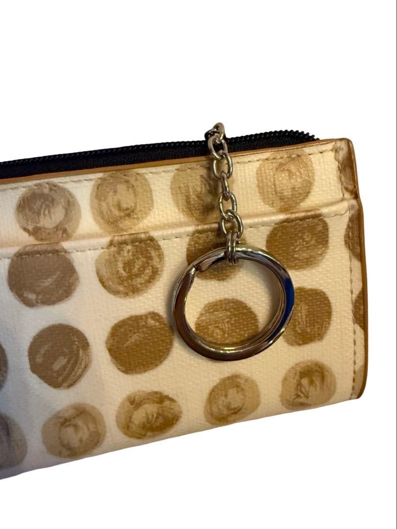 COACH Dot Pattern Slim Flat Pouch Beige Gold Exce… - image 8