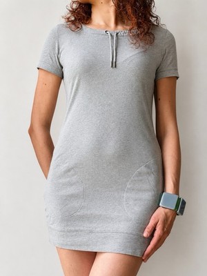Y2K Mitch & Co. Scandi Style Minikleid Grau M 100% Baumwolle