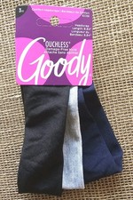 Goody Ouchless 3ct Comfort Head Bands 9.84" Gray, Black, Navy