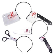 YXI 3Pcs Halloween Headbands  30Pcs Temporary Tattoos, Halloween Party Props...