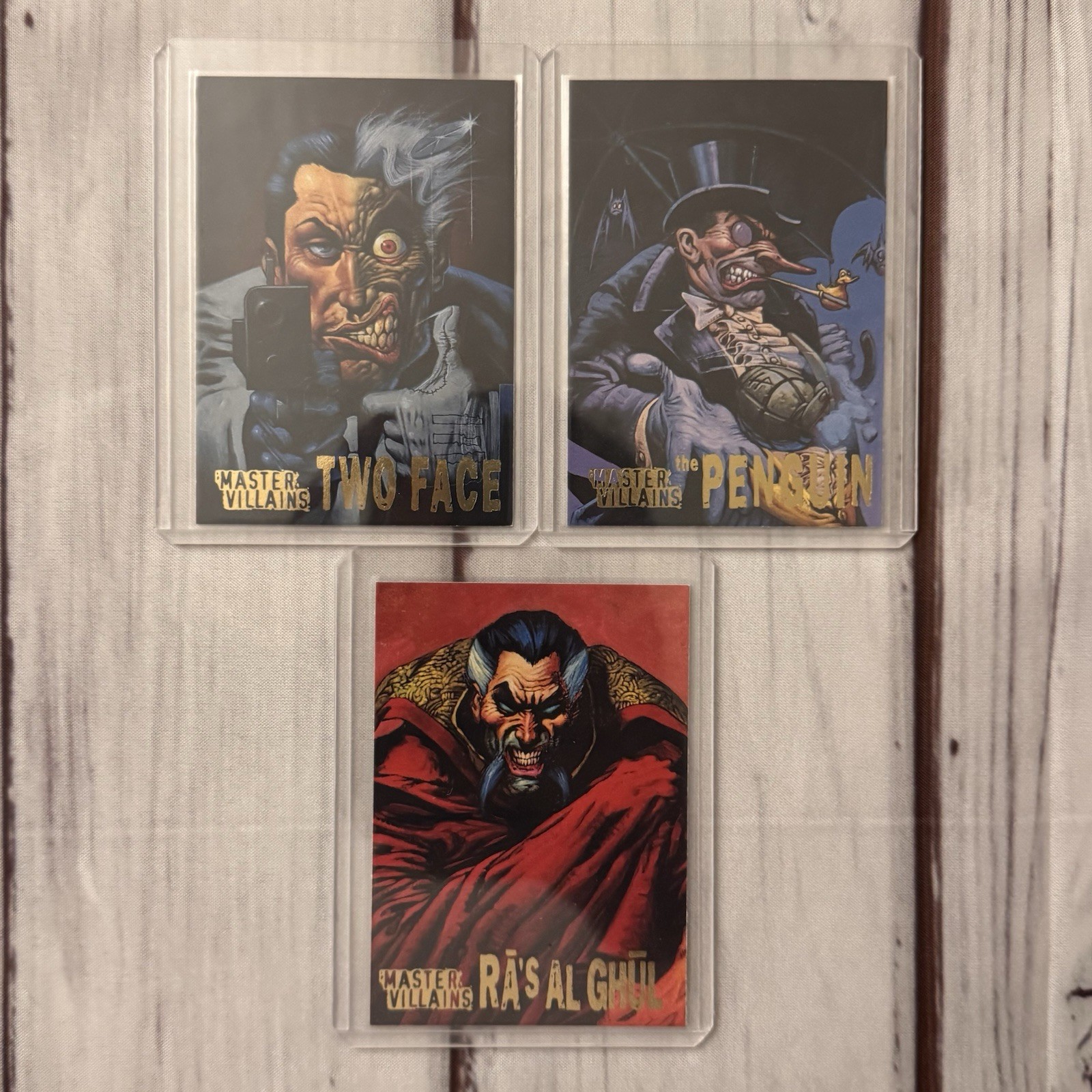 1995 Skybox DC Batman Series Master Villains Two Face Penguin Ra's al Ghul Lot