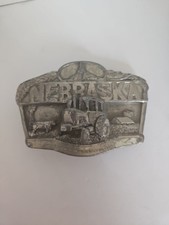 Nebraska 1985 Commemorative Limited Edition Siskiyou Belt Buckle Vintage Pewter