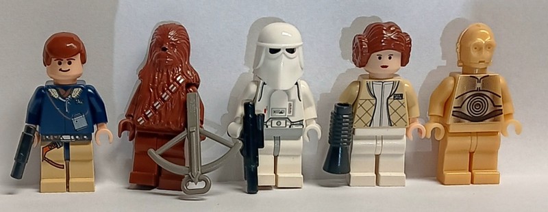 5 LEGO Star Wars 4504 Minifigures Princess Leia Chewy Han Solo C3P0 SnowTrooper