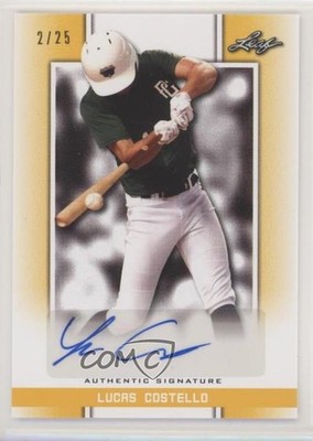 2019 Leaf Perfect Game National Showcase Yellow 2/25 Lucas Costello Auto nd3