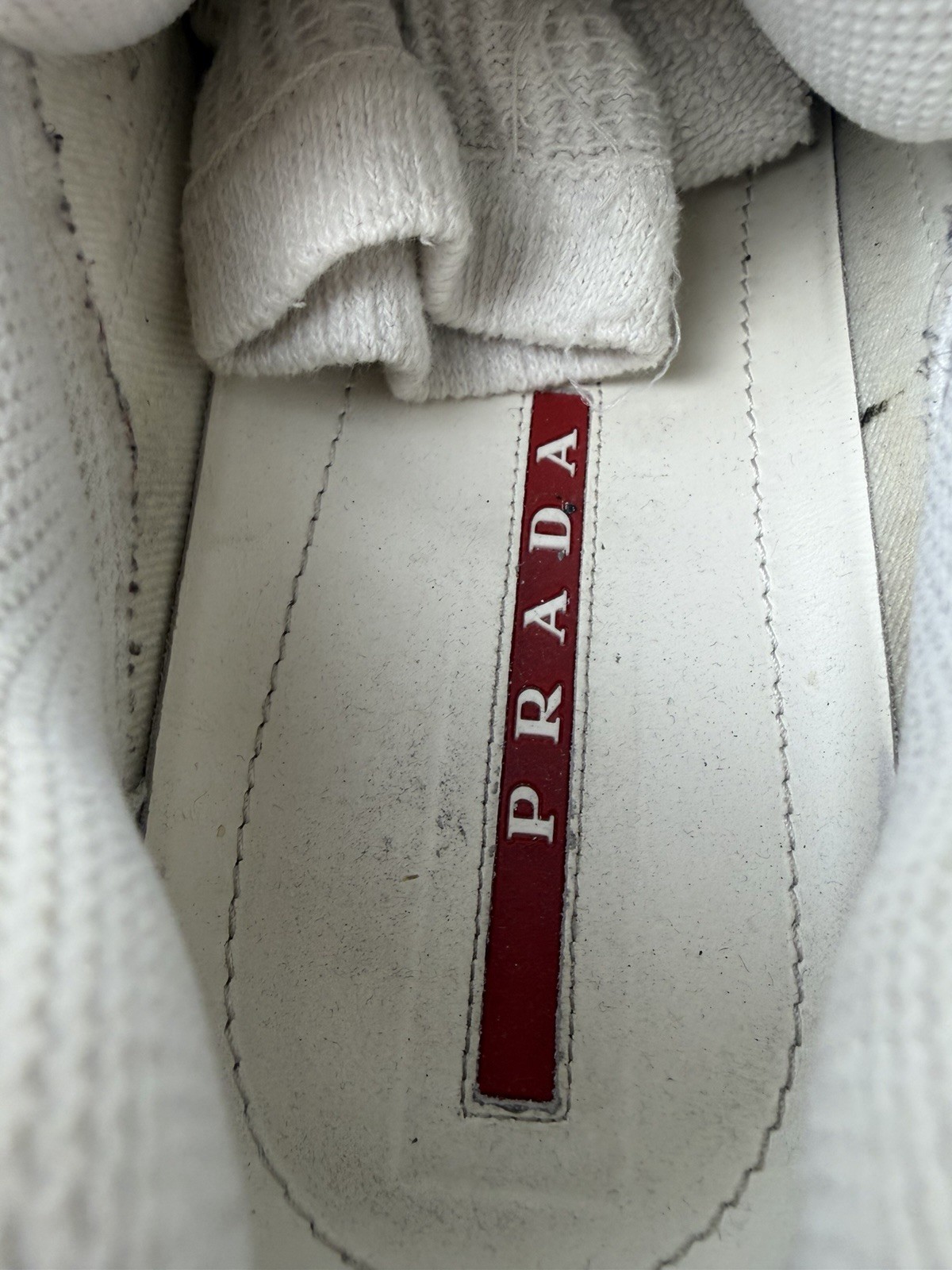 Prada Americas Cup Sneakers White Grey Patent Mesh Shoes Mens US 11 Italy thumbnail 5