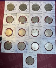 Hong Kong 1960 - 2013 One 1, 2 & 5 Dollars Extra Fine XF - AU 17 Coin Lot