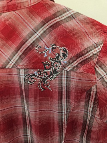 Womens Maurices Long Sleeve Button-up Red Size Small 100% Cotton - Picture 7 of 7