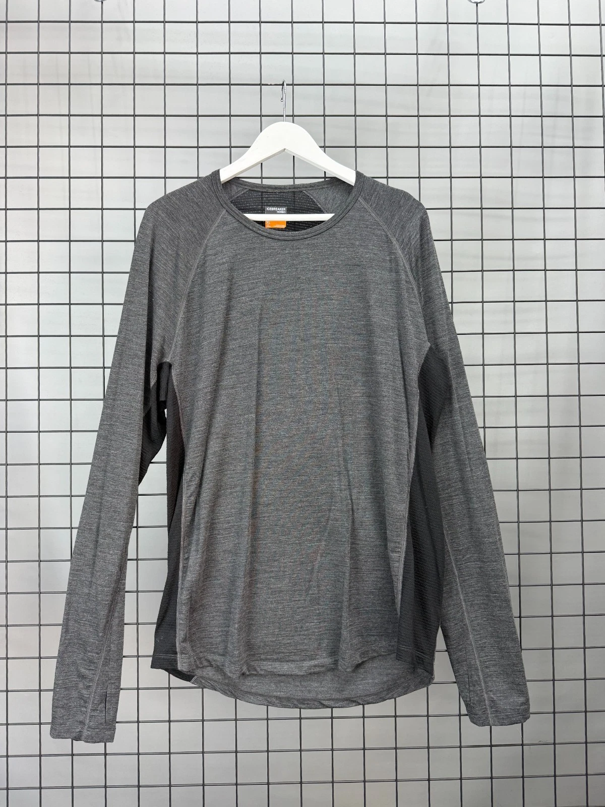 Icebreaker 200 Zone Merino Wool Base Layer Mens XL Thermal Long Sleeve Grey