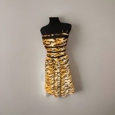 Dolce & Gabbana Tiger Print Midi Dress w/ Poc...