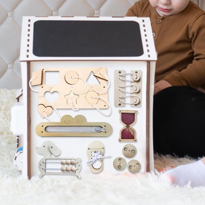 Matching Board Early Educational Toy DIY Material Wooden Busy Board