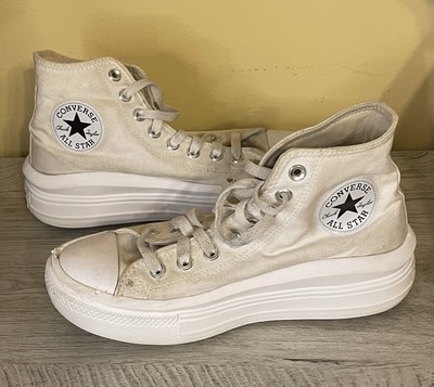 Converse Chuck Taylor All Star Womens Sz 8 Move High White Ivory Chunky 568498C