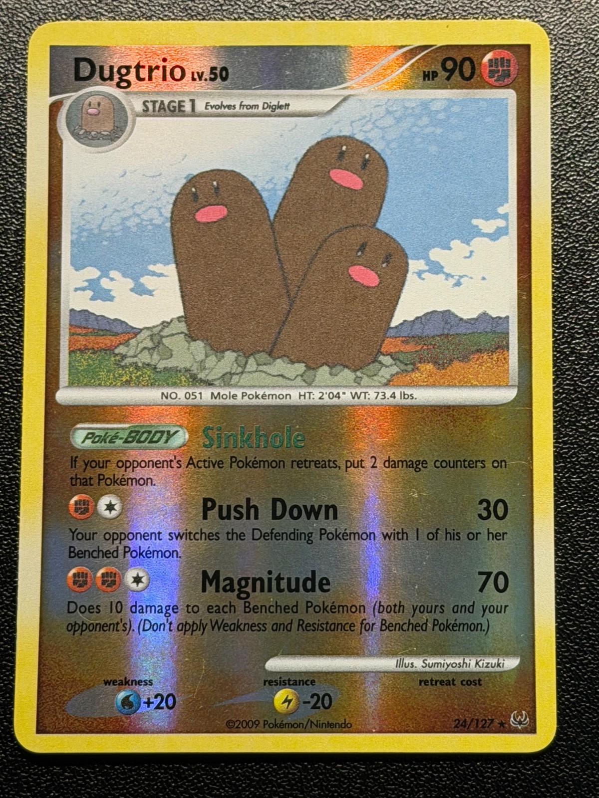 Dugtrio 24/127 Platinum Reverse Holo Rare Pokemon Card