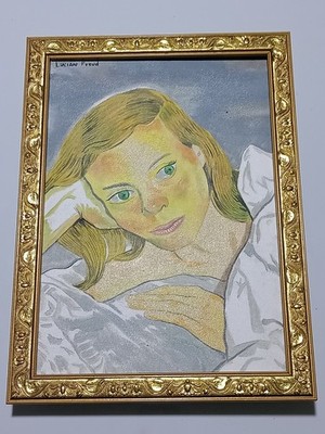 Lucian Freud, Painting Oil On Canvas , signed stamped vintage.