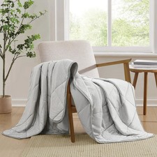 Cooling Throw Blanket 60"x70" Reversible Quilted Plush, All-Season Comfort USA