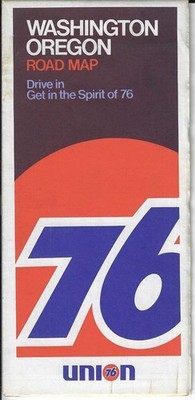 UNION 76 Highway Road Map 1970 WASHINGTON OREGON Vintage 34.25'' X 18''