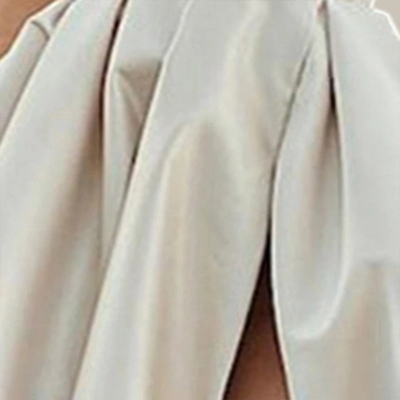 Женщин однотонный без бретелек вечернее платье, высокий разрез собранными в Рюш бюст и расклешенный лыж - Изображение 2 из 4