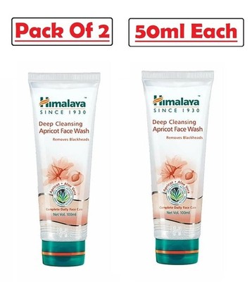 Himalaya Herbals Deep Cleansing Apricot Face Wash Pack Of 2 x 50ml FREE SHIP