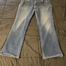 Vintage Levis Action Jeans Mens 38x29 Blue Denim Brown Tab 90's Made In USA