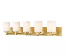 Soledad 38.75 in. 5-Light Brushed Gold Vanity...