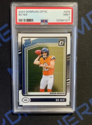 2024 Panini Football Donruss Optic Bo Nix #209 PSA 9 MINT Rated Rookie Broncos