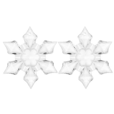 24pcs Acryltransparente Kristall Schneeflockendekoration mit Lochhängedekoration