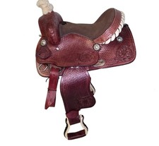 Leather Western Kids Pony Schooling Comfort Fit Beginner Friendly Saddle 12 Inch