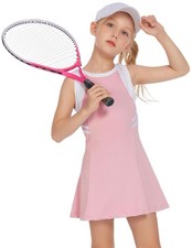 Girls Tennis Dress Cute Golf Outfit Sleeveless Workout Athletic Dresses with ...