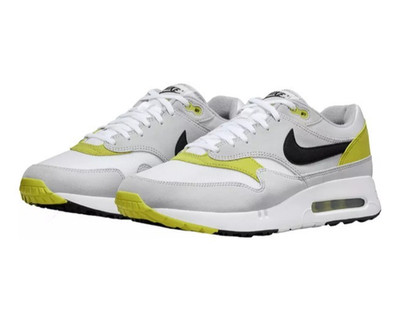MEN'S NIKE AIR MAX 1 '86 OG GOLF SHOES [SIZE 8] WOLF GREY/WHITE/BRIGHT CACTUS