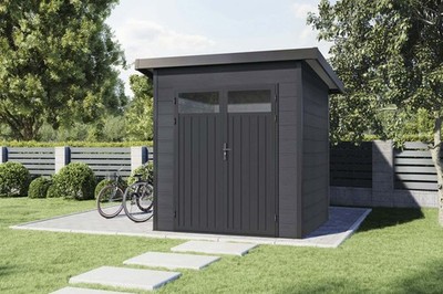 Finnhaus WPC Gerätehaus Vitale 2020 19 Anthrazit/Hellgrau Holz Anthra