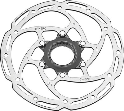 Tektro TR180-45 Disc Brake Rotor - 160mm, Center-Lock, 2.3mm Thickness, Silver