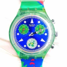 Swatch Chrono Watch UNLIMITED SCZ103 1994 Specials Designed By YaYa NOS