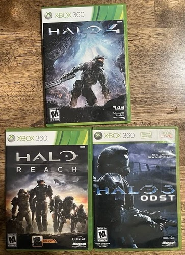 Lot Of 3 Halo Xbox 360 Video Games, Halo 3 ODST, Halo 4, Halo Reach ALL TESTED!