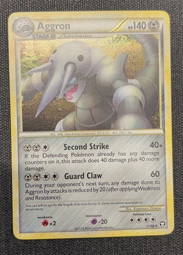 Aggron 1/102 Triumphant Holo Rare English 140 HP Stage 2