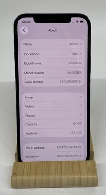 Apple iPhone 12 6,1'' 64GB - Schwarz - Grade C - Gesperrt Vodafone - 94% BH