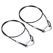 2 Set 4mmx80cm/2ft Safety Steel Cable Luggage Lock Security Wire Rope with Hook