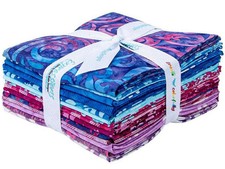 Riley Blake - Expressions Batiks: Daisy Dots LAPIS Fat Quarter Bundle A 14 pcs